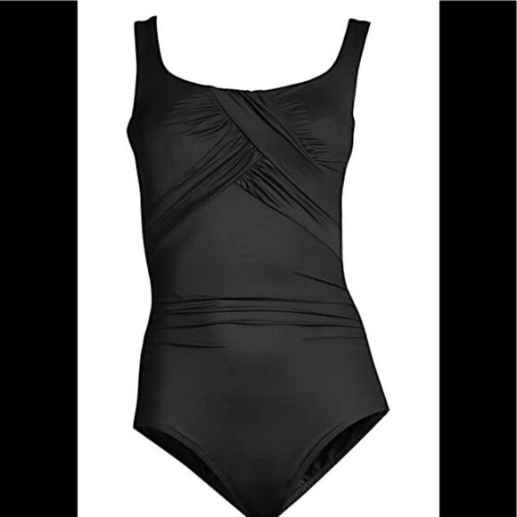 Land’s End Carmela Plus Reg size Slenderize one piece black swimsuit Various - Picture 2 of 9